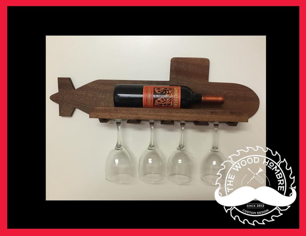 Custom Home Decor submarine wine holder