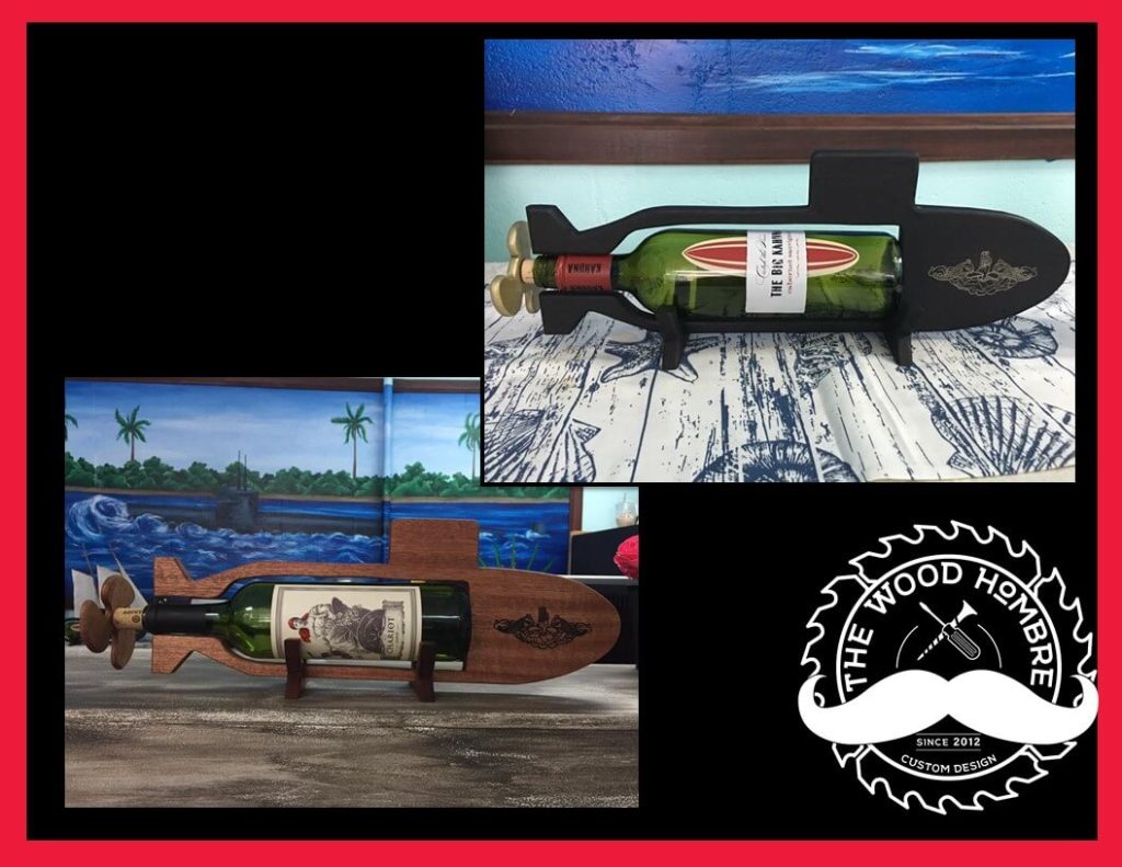 Custom Home Decor Submarine Wine Holder