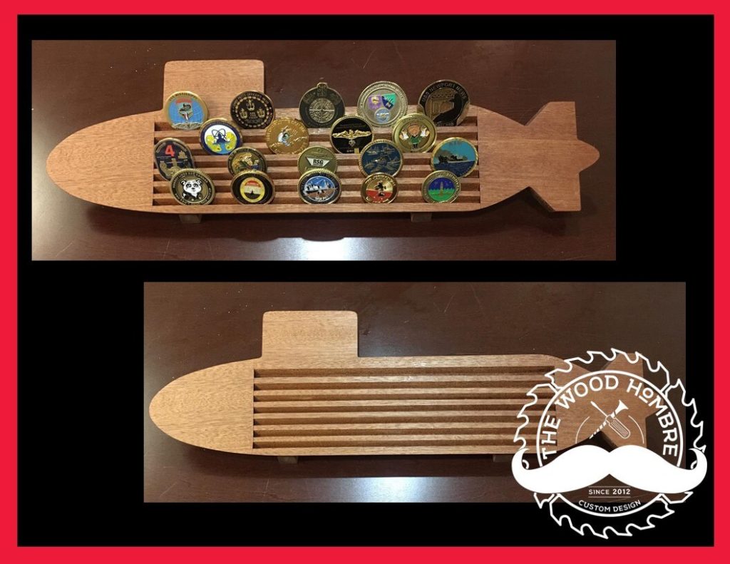 Submarine Coin Holder Wood Hombre